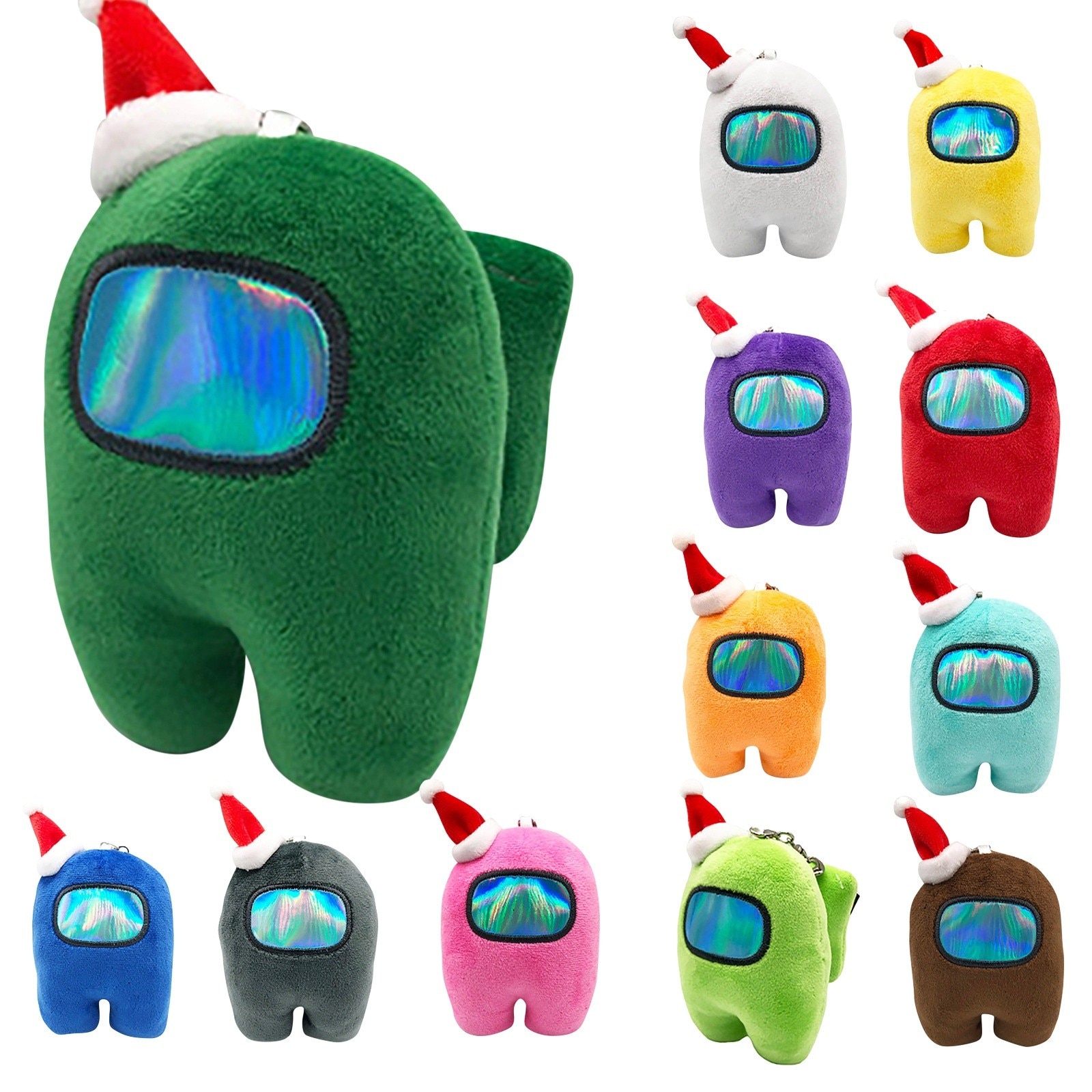 뜨거운 판매 부드러운 플러시 다채로운 Crewmate 플러시 장난감 게임 인형 모자 귀여운 손 크기 아이 새해 선물